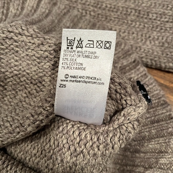 BLUE HARBOR BY MARKS & SPENCER 1/4 ZIP SWEATER Silk Blend MEN'S Sz XL - Picture 4 of 8